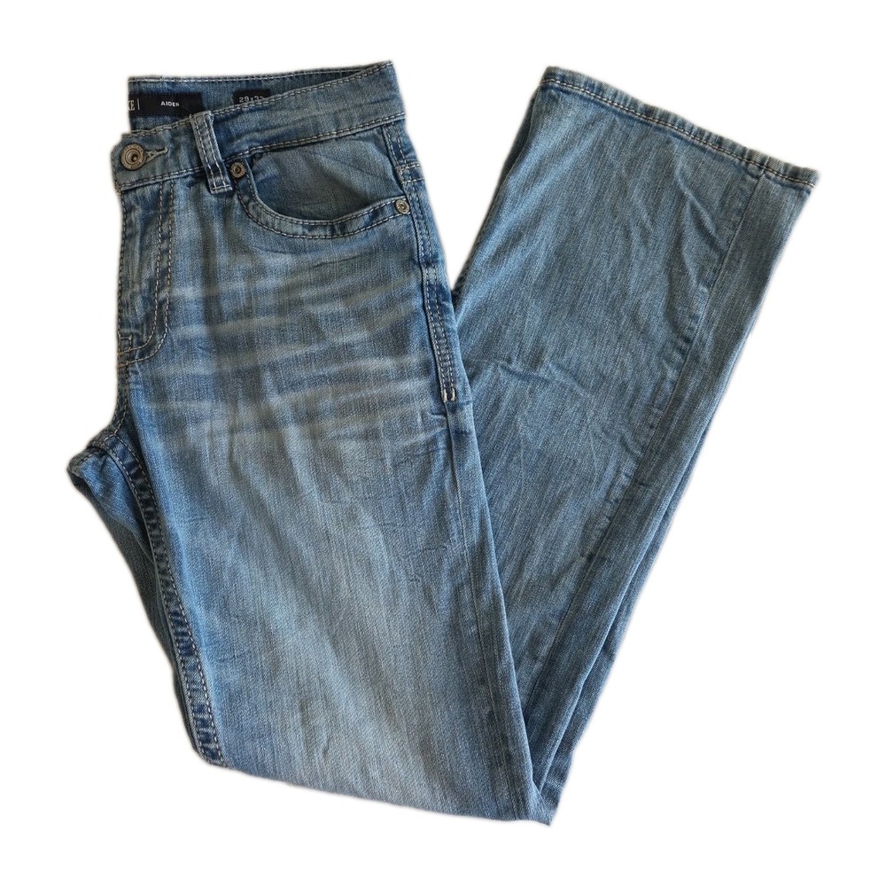 BKE Jeans Aiden Bootcut Distressed Blue Denim Thick Stitch Men's 29x32 (30x31)
